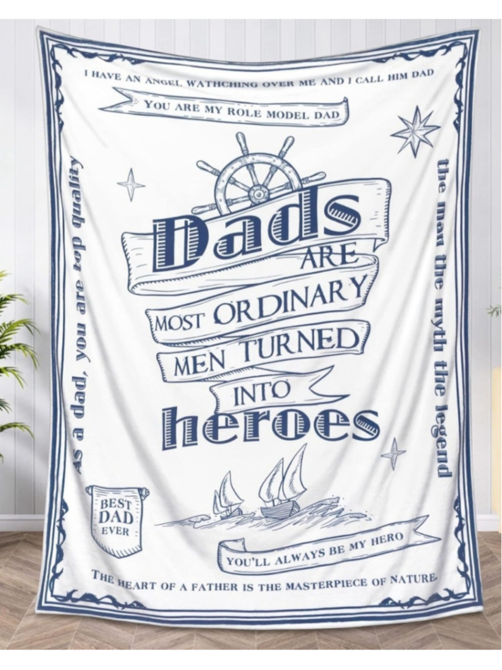 Nautical Dad Throw Blanket